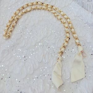 Gorgeous Fabric and Metal Crossbody Chains